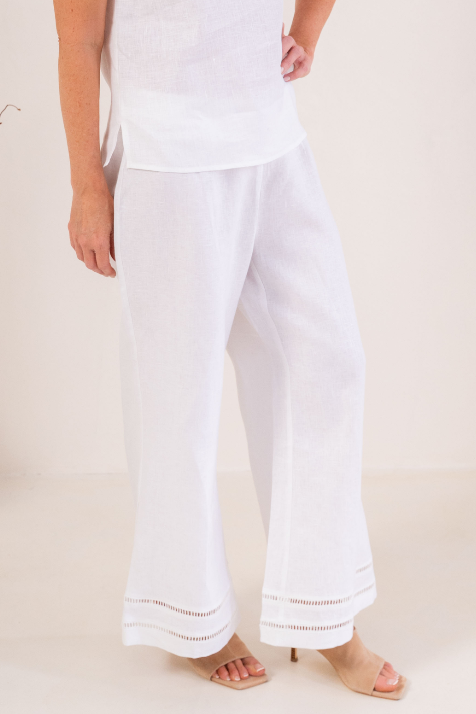 See Saw Linen Ladder Trim Pant 