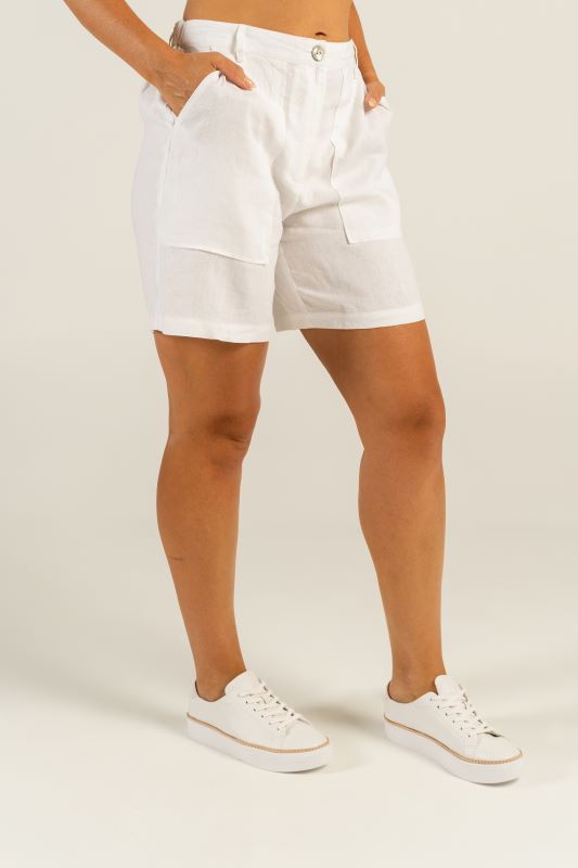 See Saw Linen Midi Short