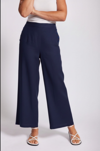 See Saw Linen Palazzo Pant | Navy | SA139