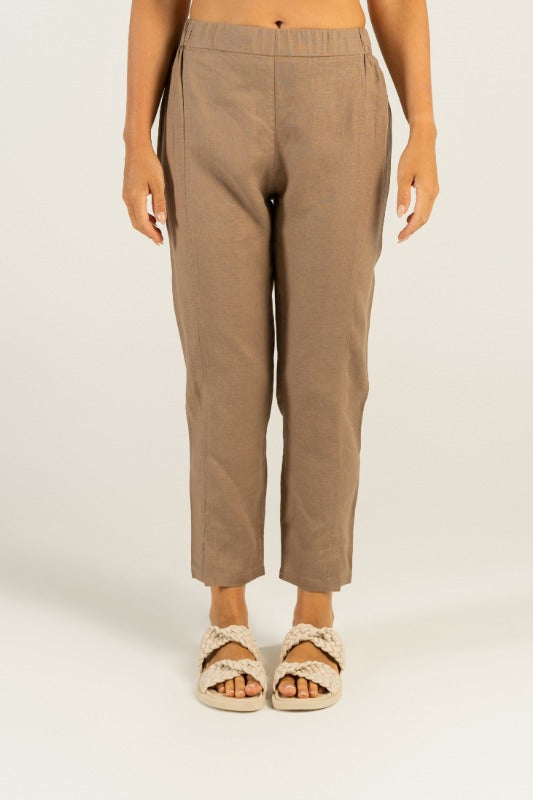 See Saw Linen 7/8 Seam Detail Pant