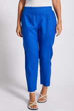 Load image into Gallery viewer, See Saw Linen 7/8 Seam Detail Pant in Santorini Blue
