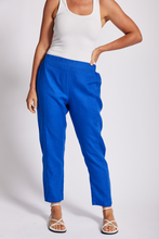 Load image into Gallery viewer, See Saw Linen 7/8 Seam Detail Pant in Santorini Blue
