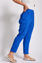 Load image into Gallery viewer, See Saw Linen 7/8 Seam Detail Pant in Santorini Blue
