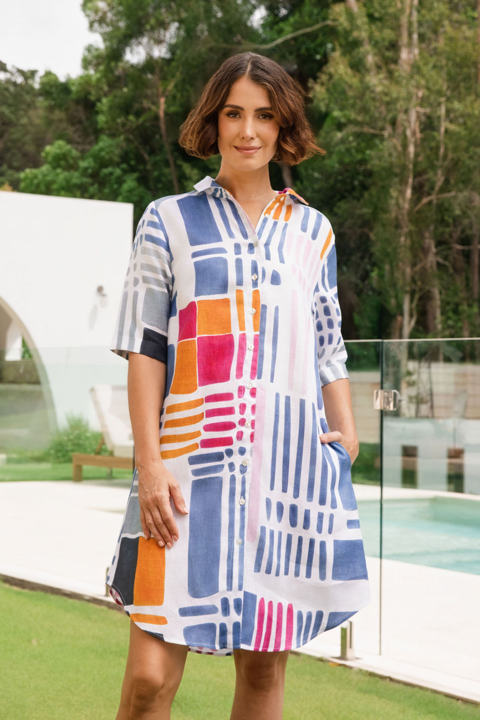 See Saw Linen Shirtmaker in Gallery Print