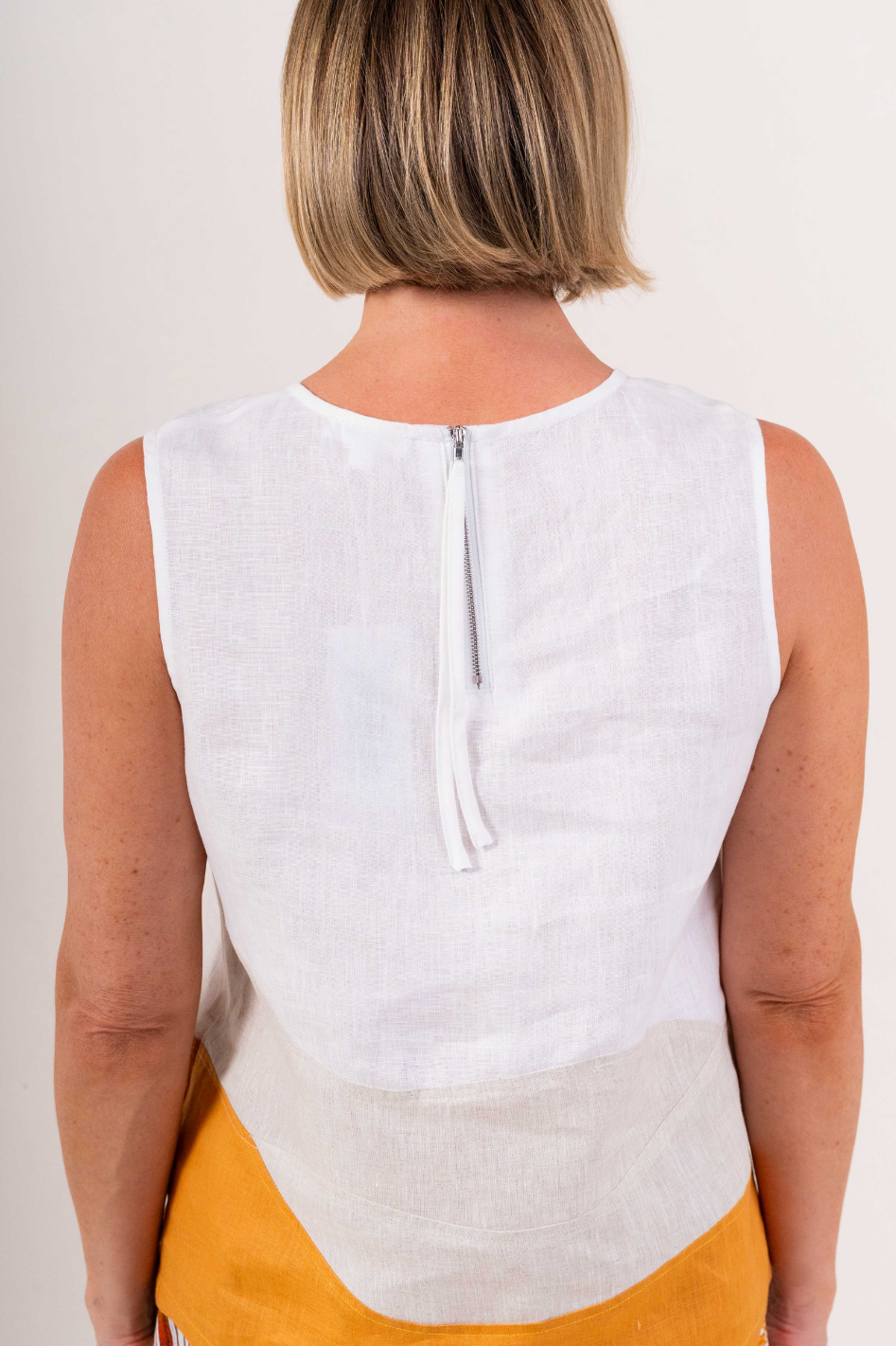 See Saw Linen Spliced Tank 