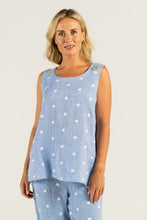 Load image into Gallery viewer, See Saw Luxe Linen Spot Button Detail Tank in Chambray

