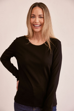 Load image into Gallery viewer, See Saw Long Sleeve Ribbed Top | Black
