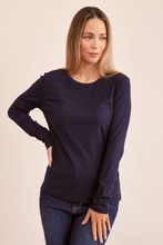 Load image into Gallery viewer, See Saw Long Sleeve Ribbed Top | Navy
