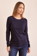 Load image into Gallery viewer, See Saw Long Sleeve Ribbed Top | Navy
