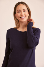 Load image into Gallery viewer, See Saw Long Sleeve Ribbed Top | Navy
