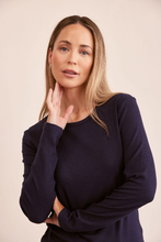 Load image into Gallery viewer, See Saw Long Sleeve Ribbed Top | Navy
