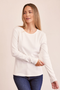 See Saw Long Sleeve Ribbed Top | White