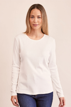 Load image into Gallery viewer, See Saw Long Sleeve Ribbed Top | White
