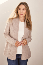 Load image into Gallery viewer, See Saw Luxe Merino Wool Rib Shawl Open Cardigan | Natural
