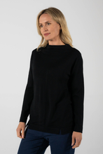 Load image into Gallery viewer, See Saw Merino Funnel Neck Sweater in Black
