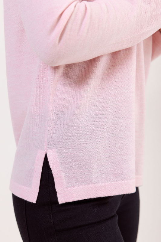 See Saw Merino Wool Crew Neck Sweater | Pale Pink