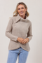 See Saw Moss Stitch Cowl Neck Sweater in Oat Marle