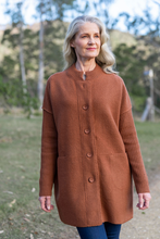 Load image into Gallery viewer, See Saw Boiled Wool Rib Sleeve Coat in Nutmeg
