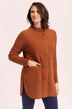 Load image into Gallery viewer, See Saw Boiled Wool Rib Sleeve Coat in Nutmeg

