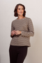 See Saw Stripe Long Sleeve Top in Khaki Marle