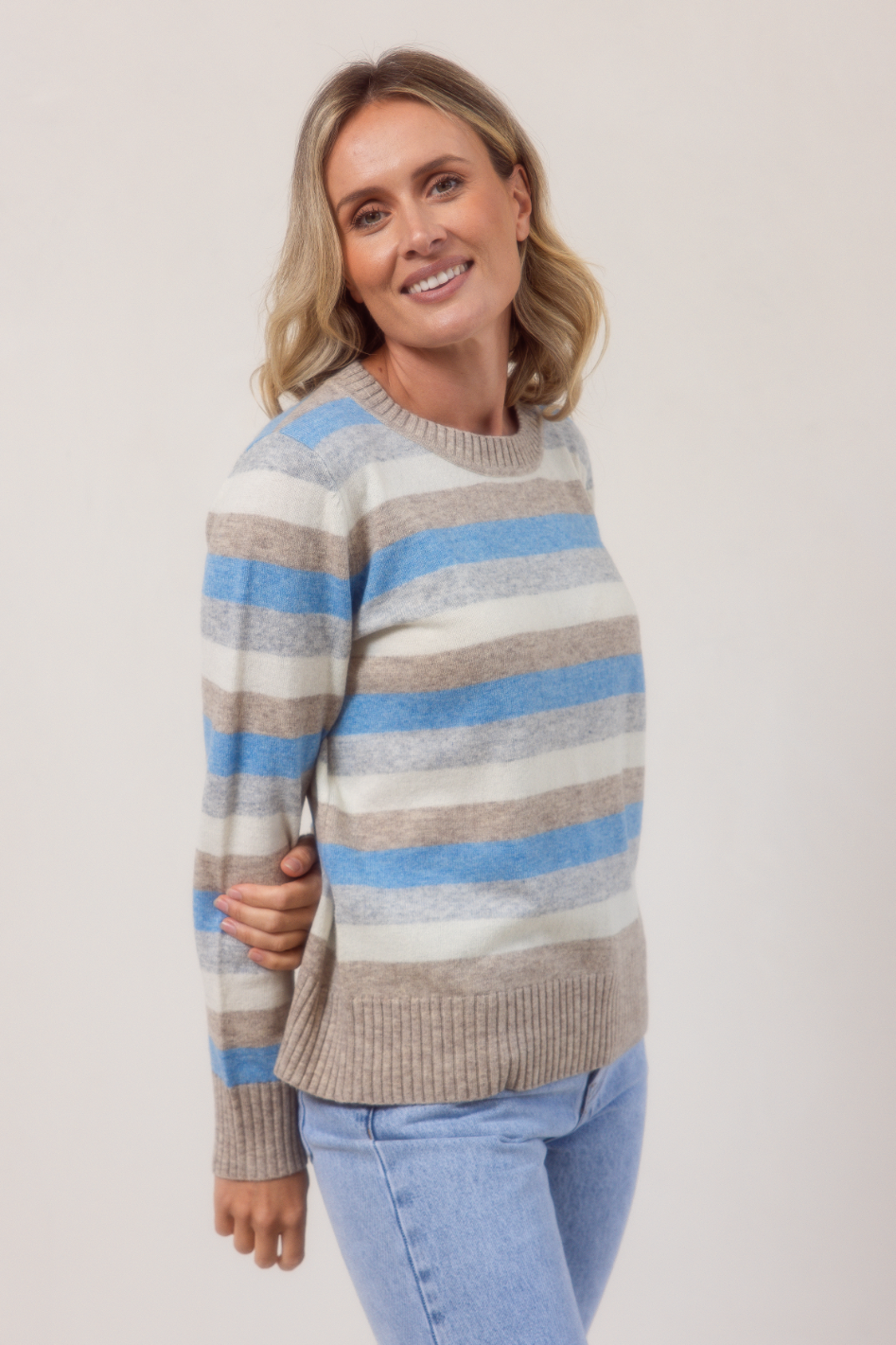 See Saw Striped Sweater in Blue Combo