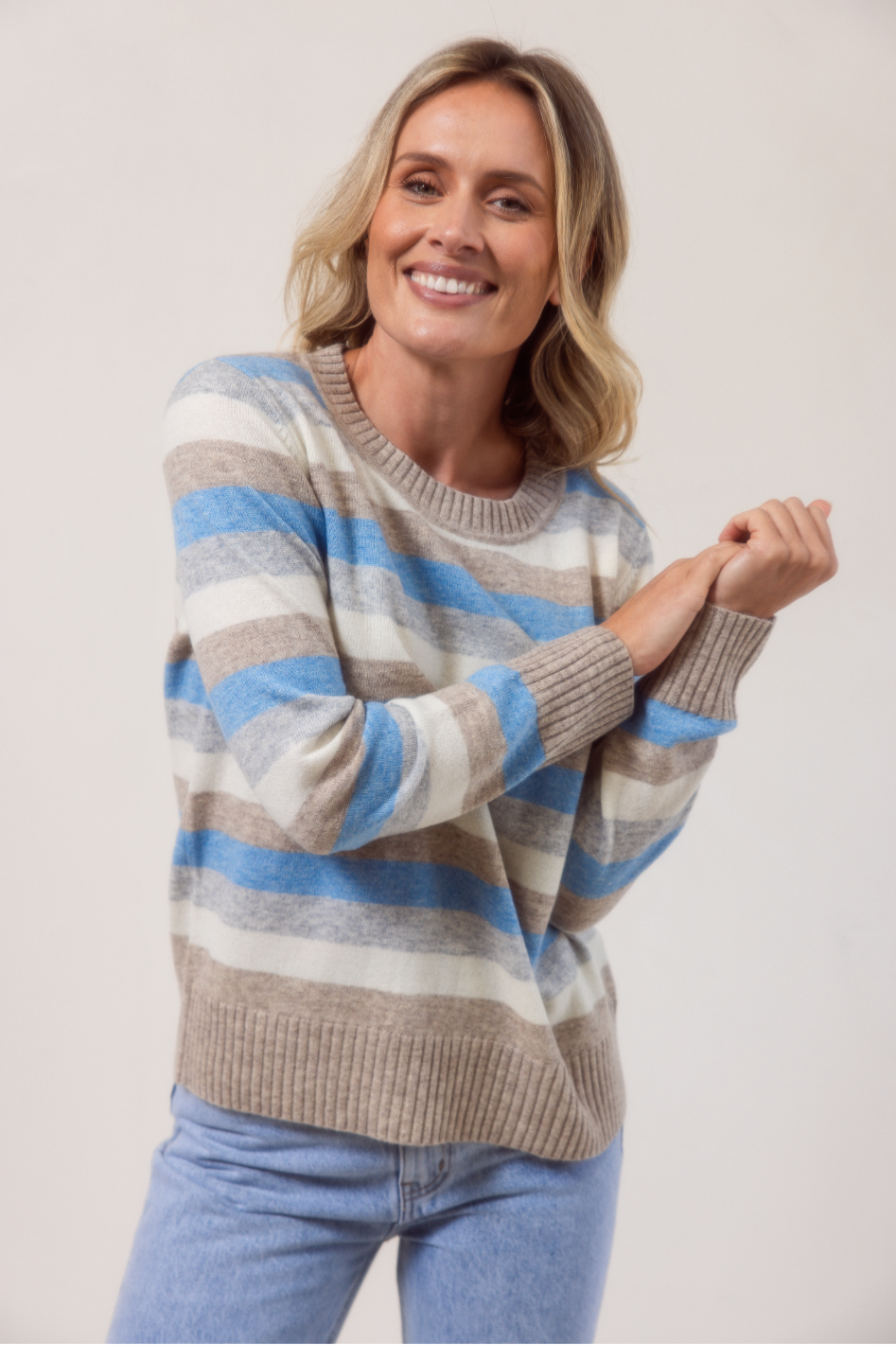 See Saw Striped Sweater in Blue Combo