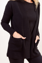 Load image into Gallery viewer, See Saw Wool Blend Edge to Edge Cardi | Black/White

