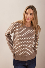 Load image into Gallery viewer, See Saw Wool Blend Spot Sweater | Mocha/White

