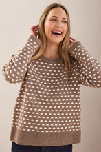 Load image into Gallery viewer, See Saw Wool Blend Spot Sweater | Mocha/White
