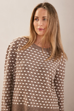 Load image into Gallery viewer, See Saw Wool Blend Spot Sweater | Mocha/White
