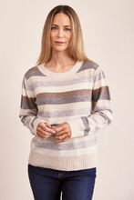 Load image into Gallery viewer, See Saw Wool Blend Multi Stripe Sweater | Mocha Combo
