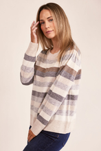 Load image into Gallery viewer, See Saw Wool Blend Multi Stripe Sweater | Mocha Combo
