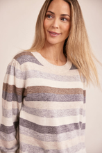 Load image into Gallery viewer, See Saw Wool Blend Multi Stripe Sweater | Mocha Combo
