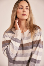 Load image into Gallery viewer, See Saw Wool Blend Multi Stripe Sweater | Mocha Combo
