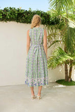Load image into Gallery viewer, The Dreamer Label Aria Poppy Midi Dress in Green Back Image
