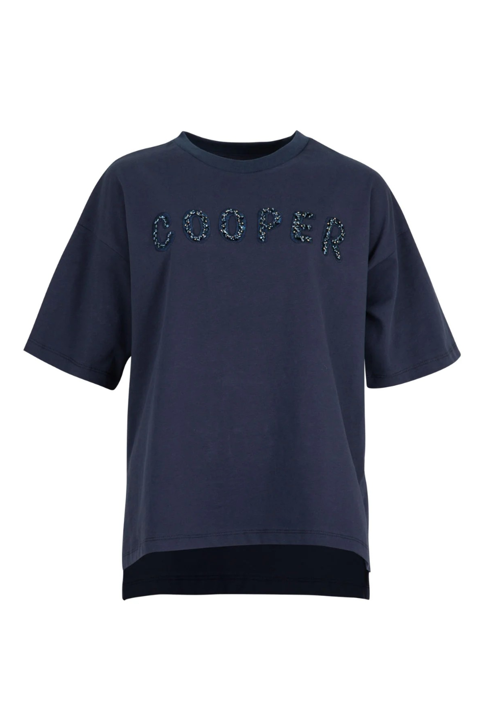 Cooper Beading Lady T-Shirt in Navy