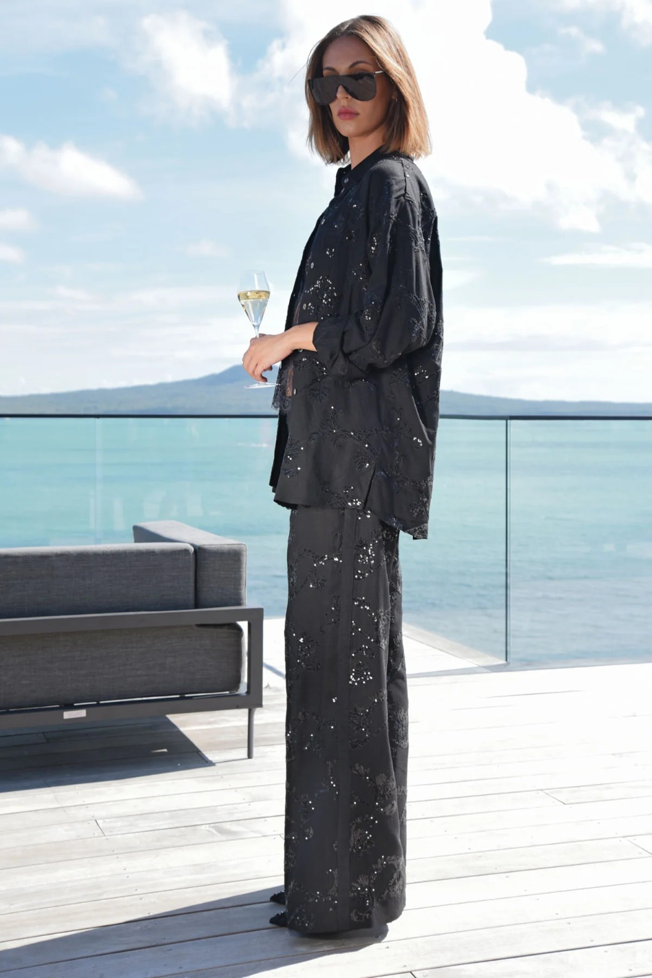 Trelise Cooper Walk and Talk Trouser | Black/Black | by Trelise Cooper