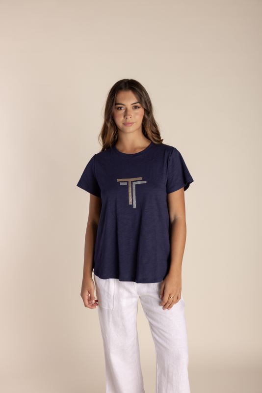 Two T's Sequin Logo T-Shirt 2617