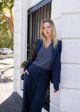Load image into Gallery viewer, Two T&#39;s Wide Leg Linen Pant in Navy
