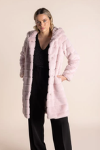 Load image into Gallery viewer, Two T&#39;s Faux Fur Coat in Ice Pink
