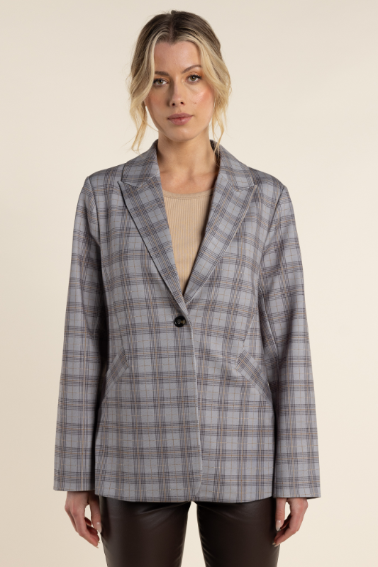 Two T's Check Blazer | Clove Check