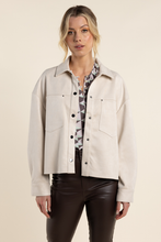 Load image into Gallery viewer, Two T&#39;s Faux Suede Boxy Jacket in Natural
