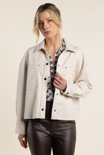 Load image into Gallery viewer, Two T&#39;s Faux Suede Boxy Jacket in Natural
