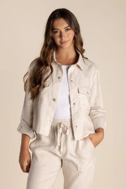 Two T's Linen Shirt Jacket