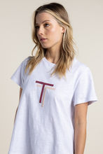 Load image into Gallery viewer, Two T&#39;s Logo Sequin T-Shirt White with Pink Sequins
