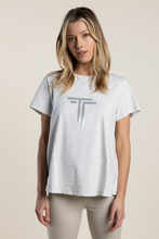 Load image into Gallery viewer, Two T&#39;s Logo Sequin T-Shirt Grey Marle with Silver Sequins
