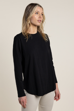 Load image into Gallery viewer, Two T&#39;s Long Sleeve Crew Tee in Black
