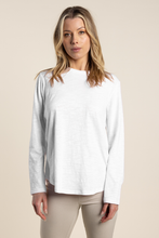 Load image into Gallery viewer, Two T&#39;s Long Sleeve Crew Tee in White
