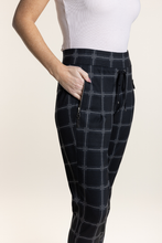 Load image into Gallery viewer, Two T&#39;S Check Ponte Panelled Pant in Large Check
