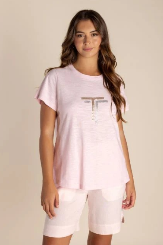 Two T's Sequin Logo T-Shirt 2617